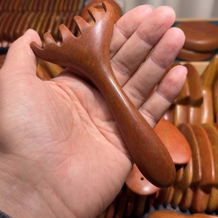 红砭石精品款六齿按摩耙