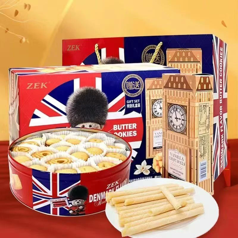 【进口曲奇饼】ZEK丹麦风味黄油曲奇饼干 908g曲奇+100g蛋卷