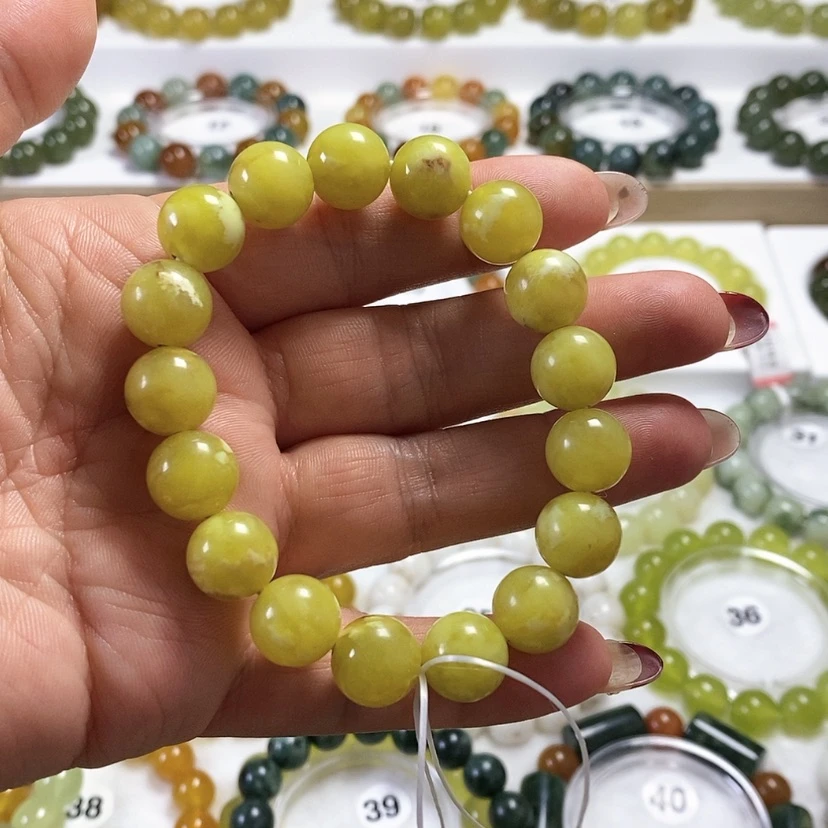 【闪购商品】未镶嵌蛇纹石玉手链卡12