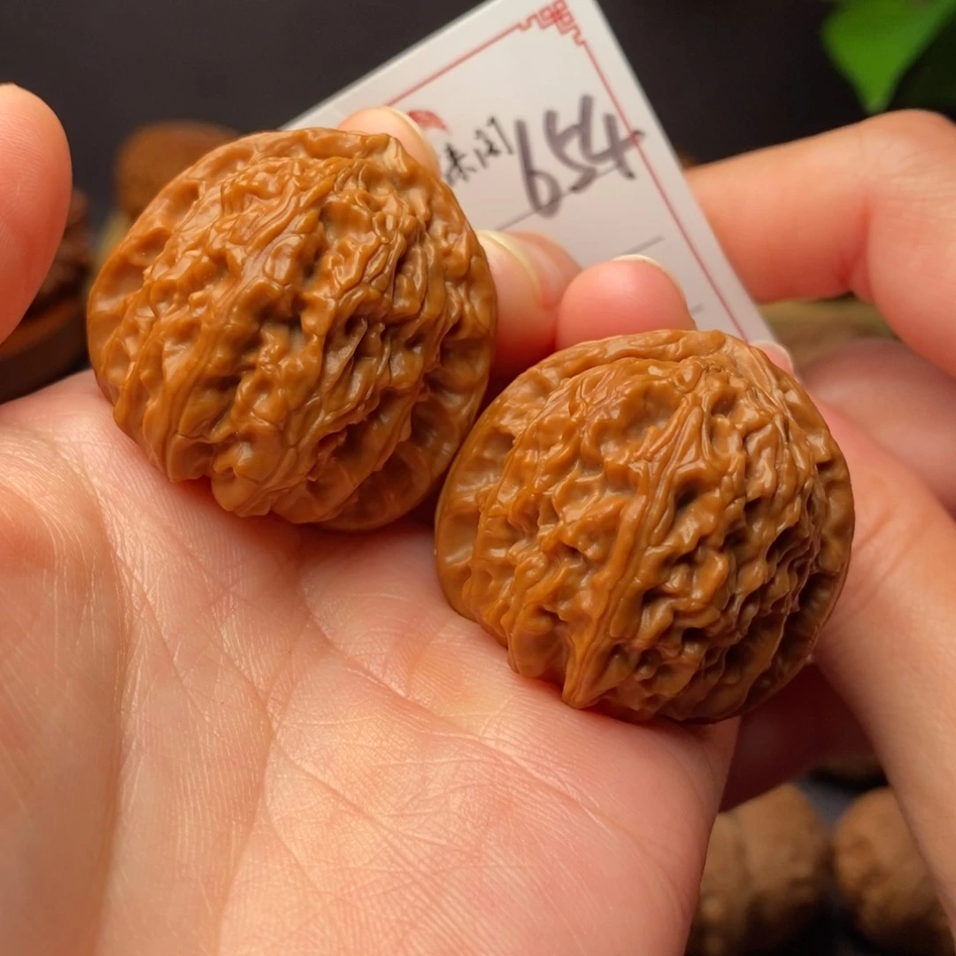 把件文玩核桃654号36三角白