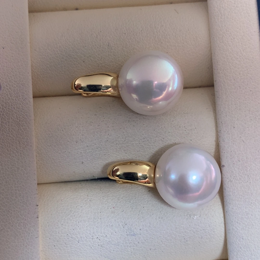 淡水珍珠耳饰银S925镶嵌