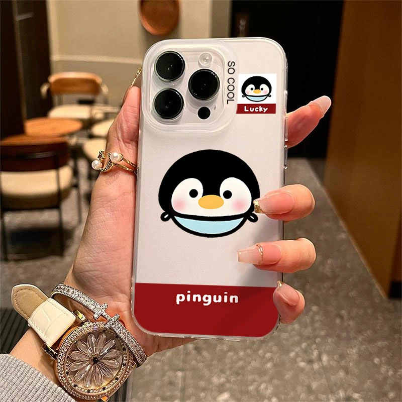 jelly企鹅头像适用苹果16/15手机壳iphone14Promax元气13软胶1211