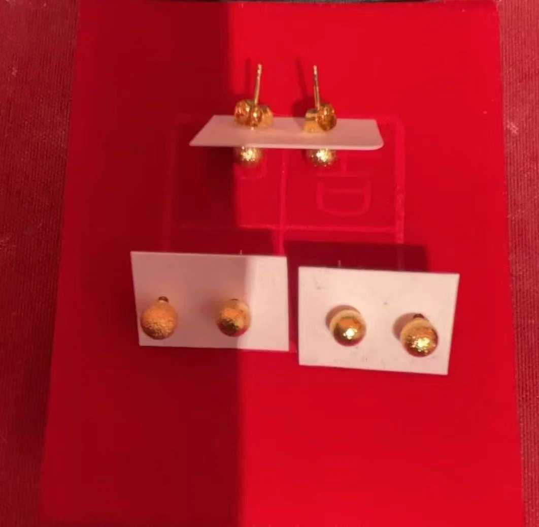 合金莫桑石耳饰 磨砂时尚豆豆直针耳钉（合金才质）