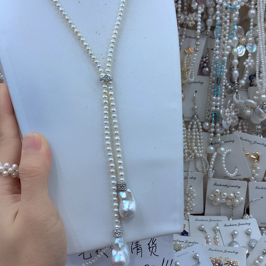小***妞银S925镶嵌淡水珍珠耳饰