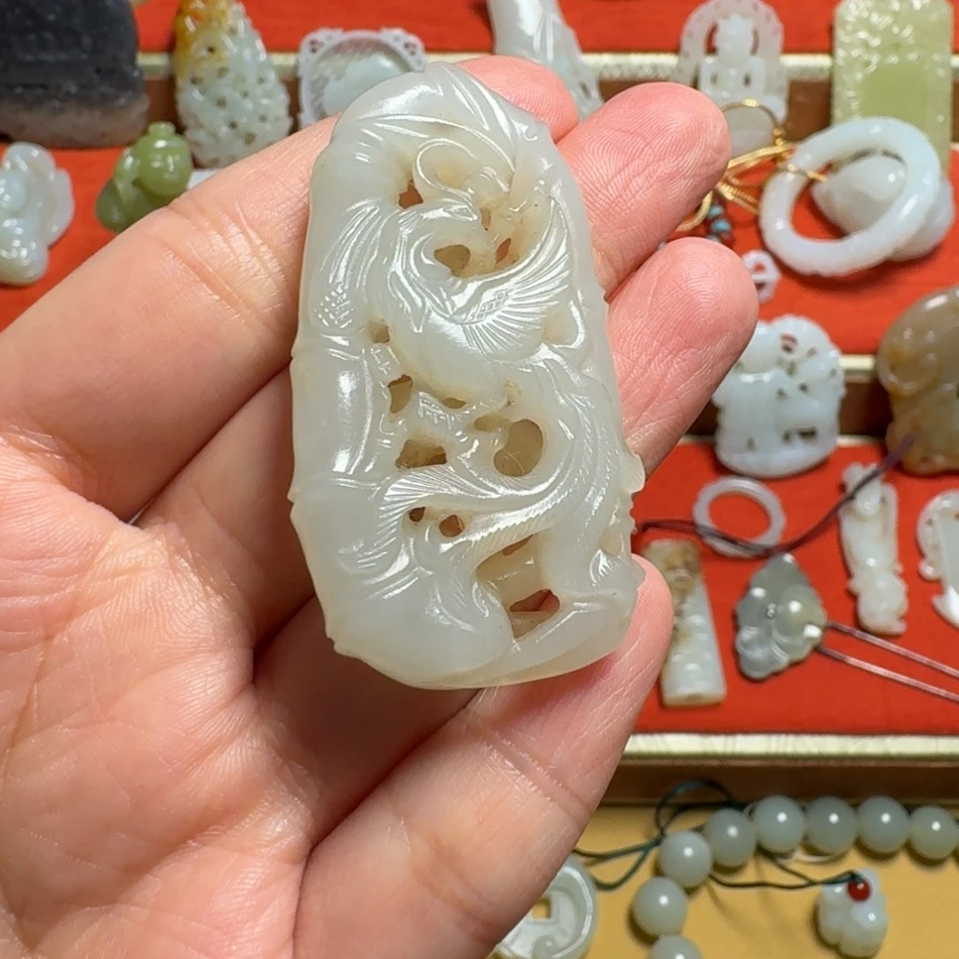 阡***然和田玉未镶嵌挂件