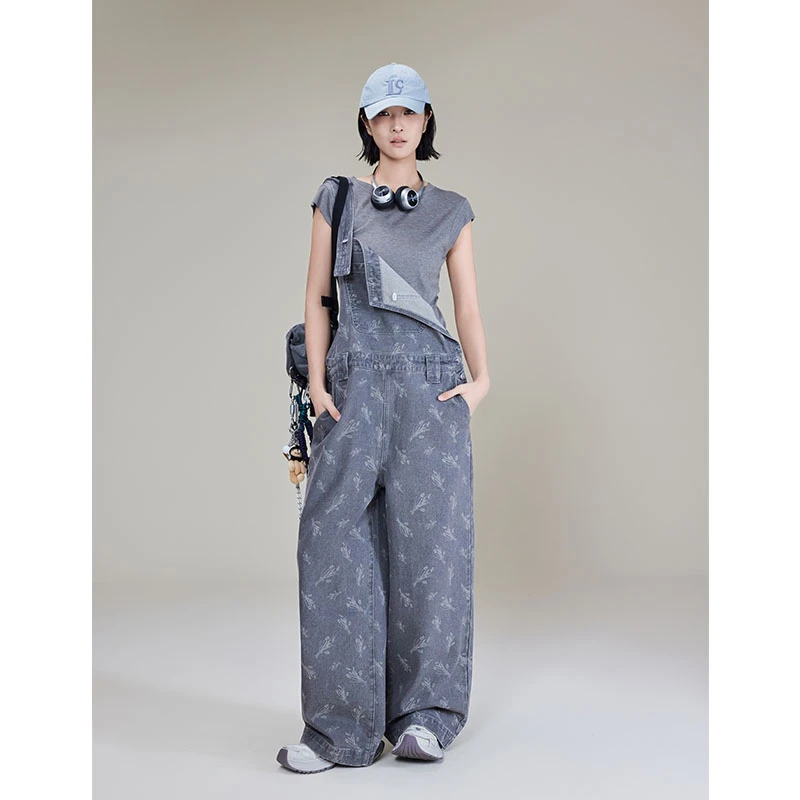 A美洋MEIYANG 花园记背带裤【商场同款】 MIU系印花连体裤【小70】