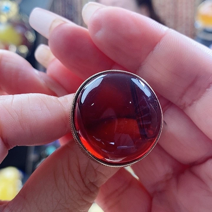 琥珀颈饰银S925镶嵌吊坠