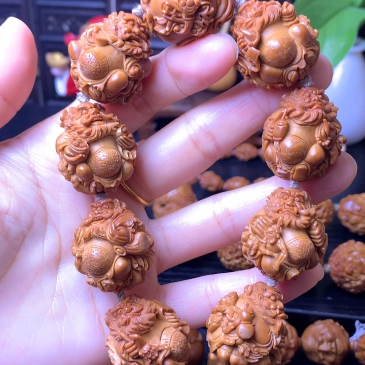 橄榄核手串/手链骑兽双鬼钟馗