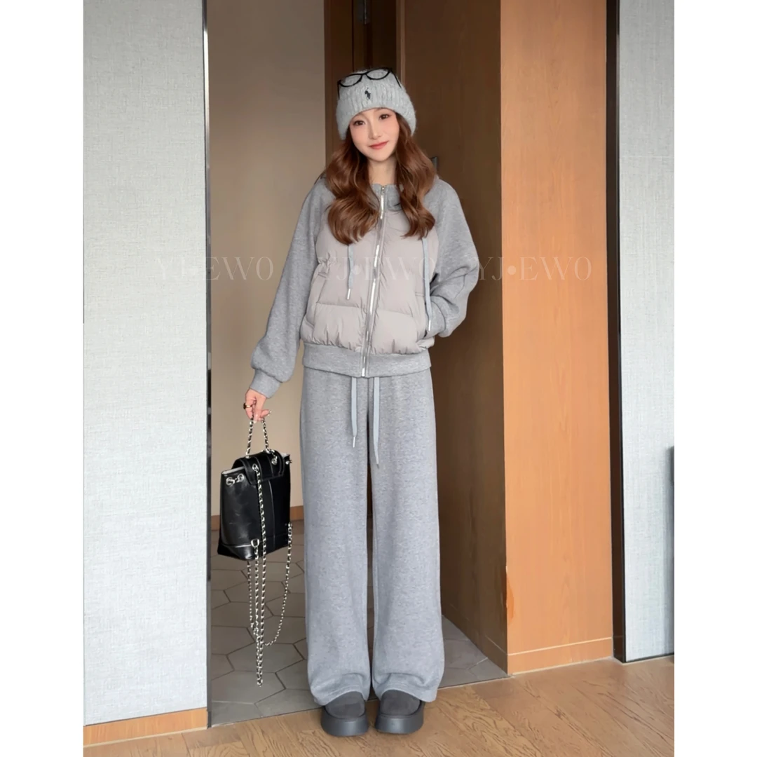 【小爽小个子】冬季显瘦百搭休闲连帽棉服+休闲裤套装-YJ-2716