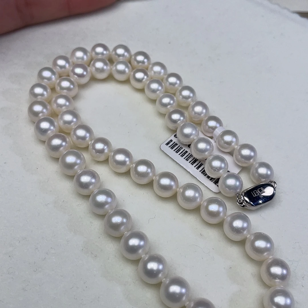 颈饰淡水珍珠银S925镶嵌卡8➕极光冷白炫彩高品
