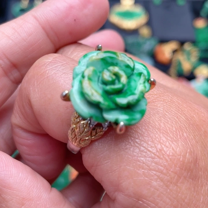 翡翠银S925镶嵌戒指