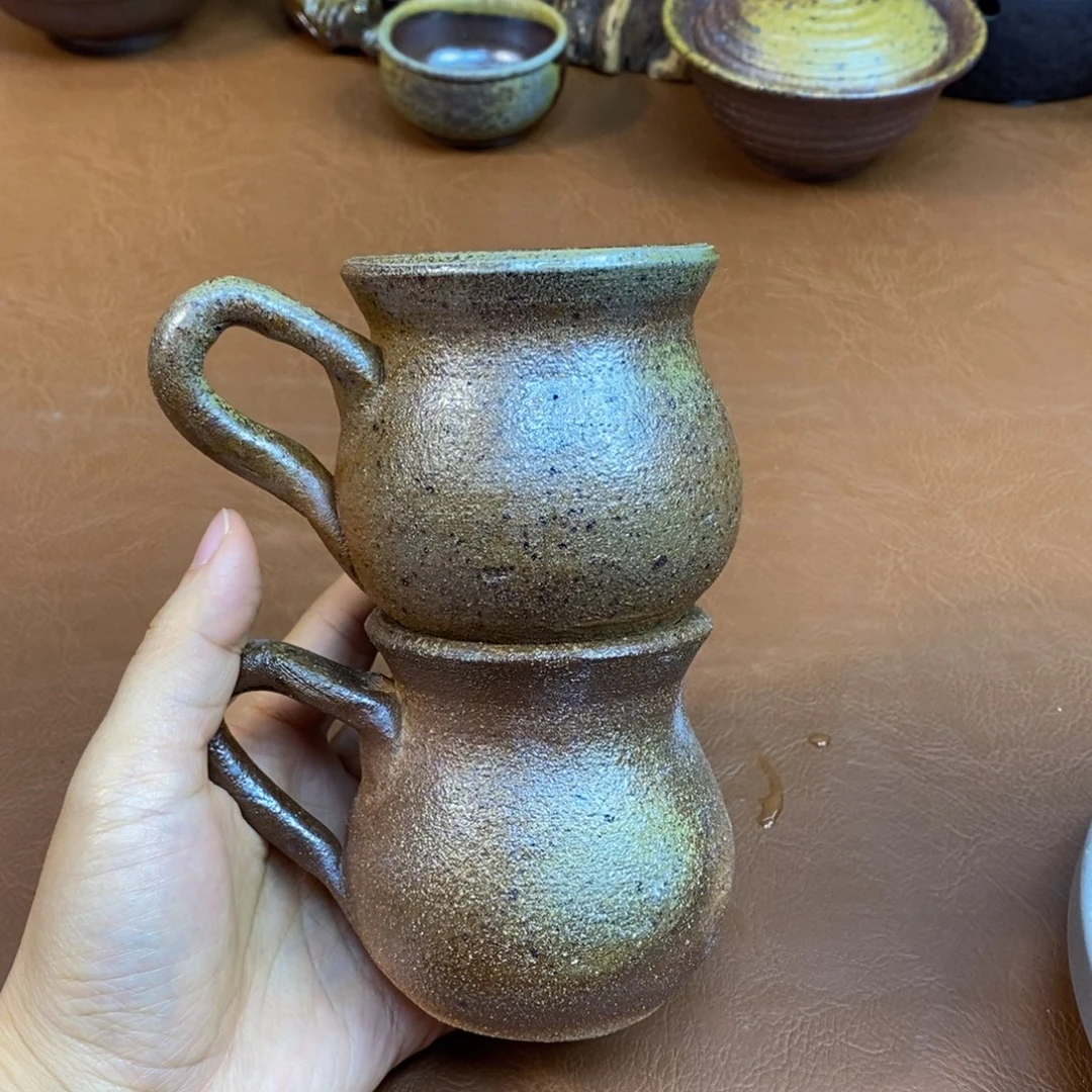 盖碗柴烧粗陶杯一物一拍180