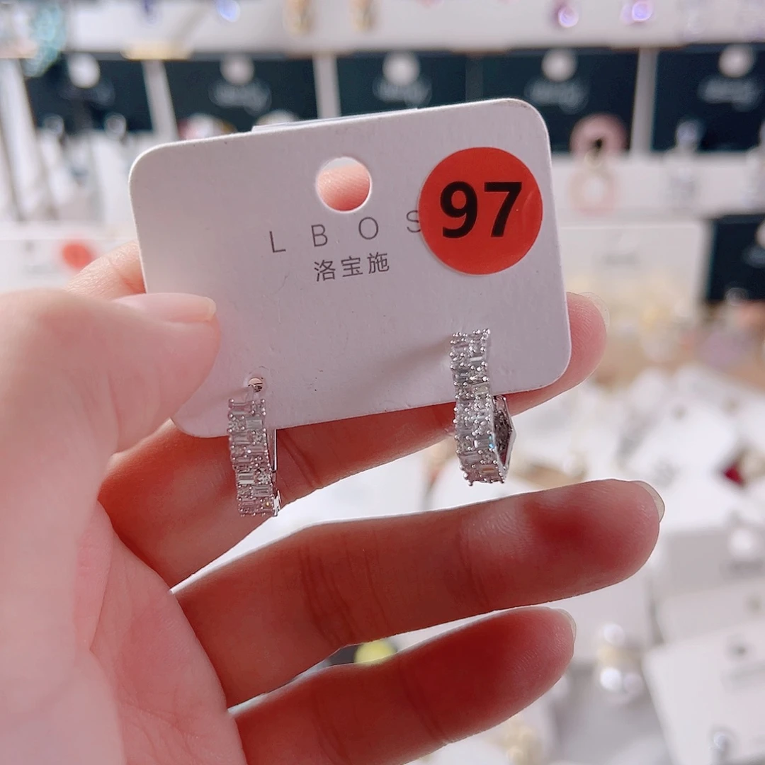 锆石纯铜合金耳环