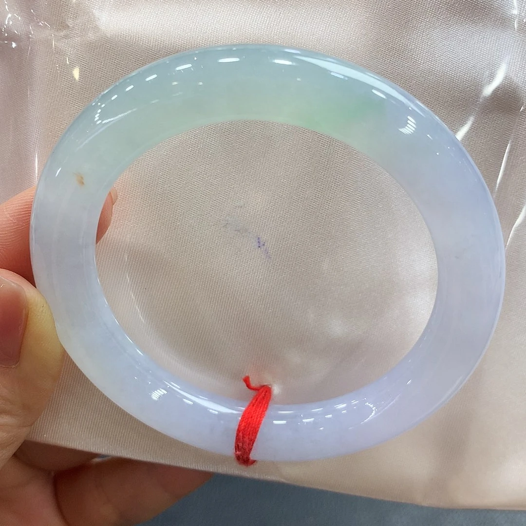 翡翠未镶嵌手镯56.5圆条两天鉴赏
