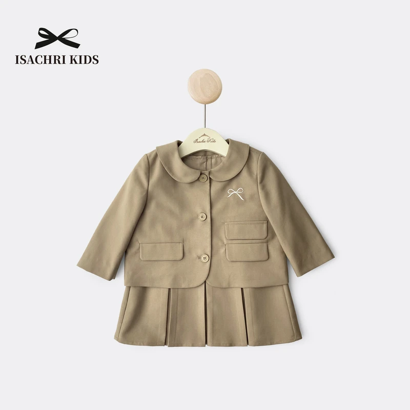 【6.18反季清】赫奇帕奇 学院风~外套连衣裙秋套装女宝两件套 IS180