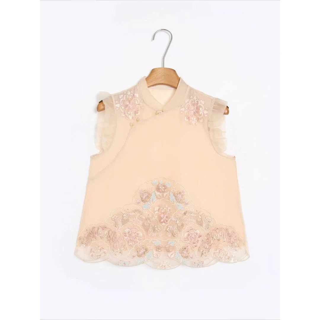 【象姐定制】【花团锦簇】杏色上衣预CDX5SY8342B时尚中国风