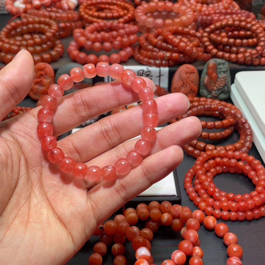 南红玛瑙手链未镶嵌