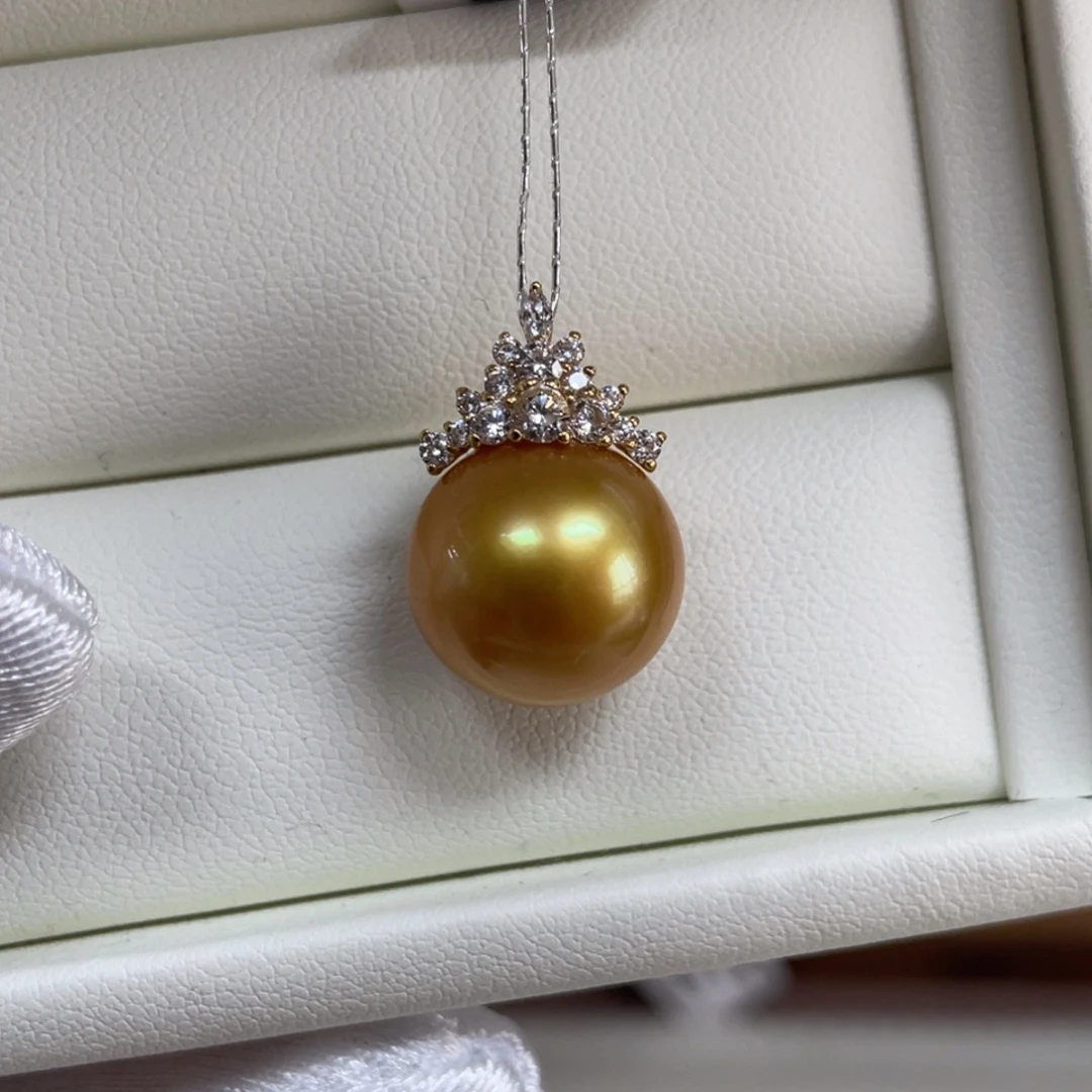 吊坠(不含链)18K金镶嵌海水珍珠13.1mm