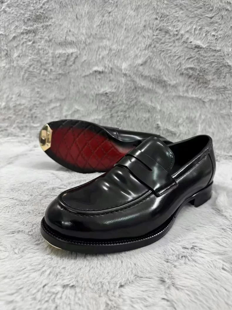 浮力断码真皮大底经典商务正装简约男士百搭手工圆头马臀皮皮鞋