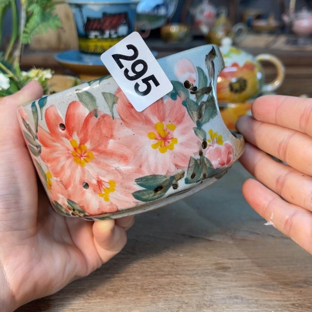 杯浅*竹素浅陶瓷手工手绘