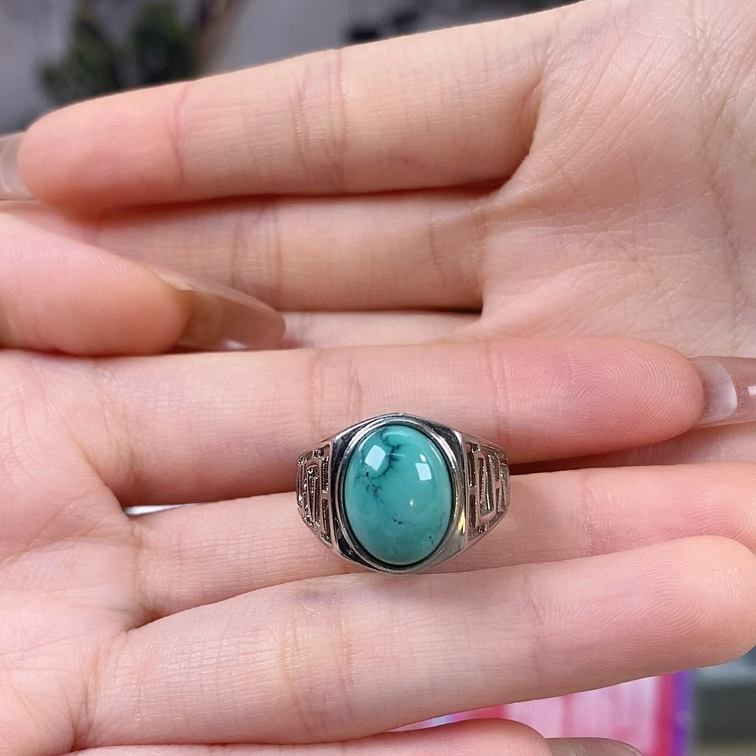 臻***姐绿松石银S925镶嵌珠宝奇石