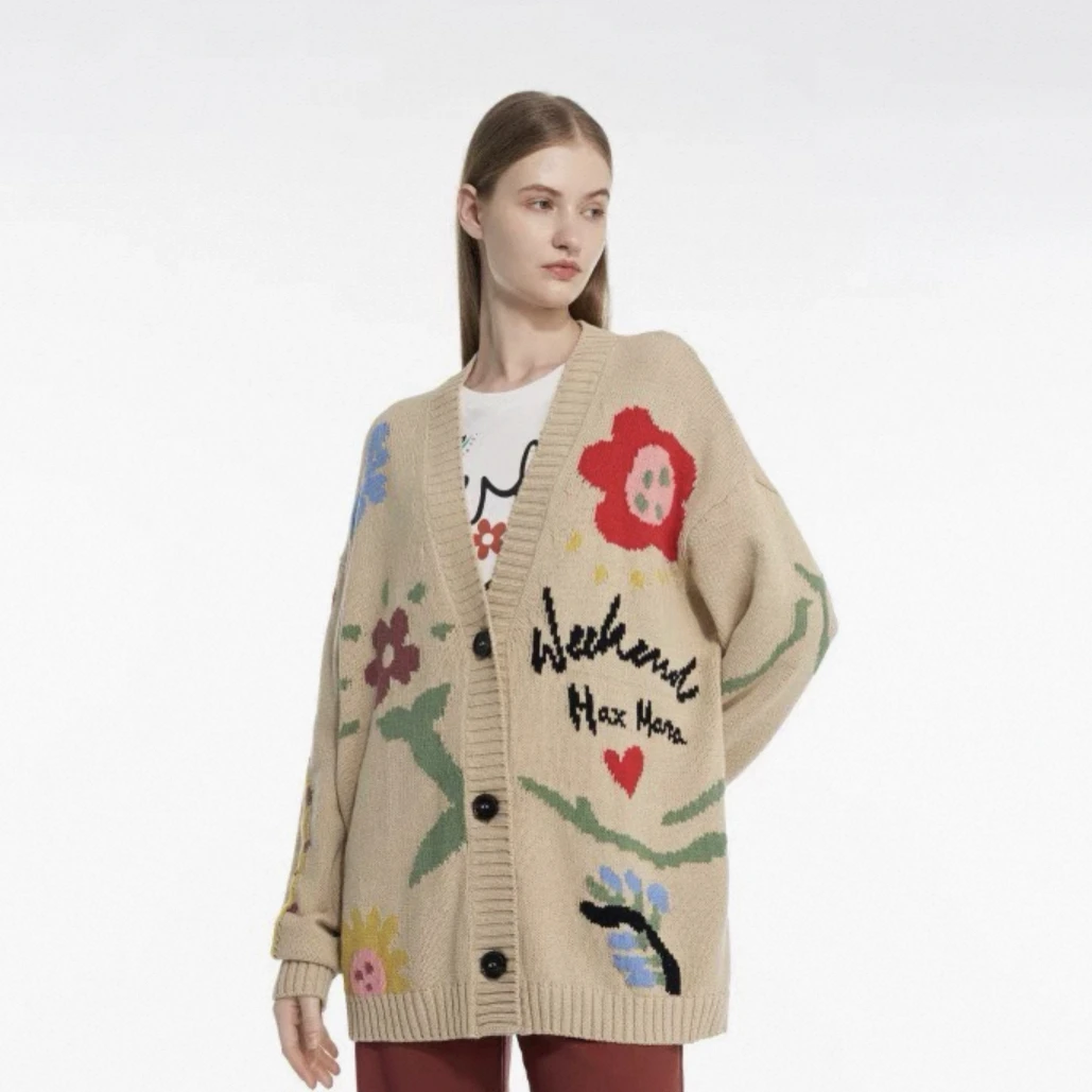 99新 MaxMara 印花针织开衫/XS码/A04857