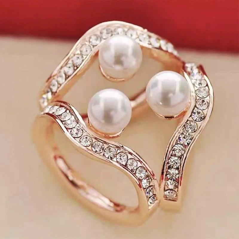 高级不锈钢香槟金色三孔丝巾扣时尚百搭简约气质轻奢高档优雅满钻