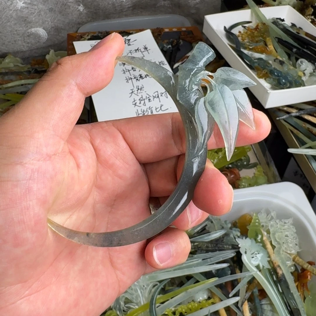 岫玉未镶嵌发饰明君玉簪就是好看