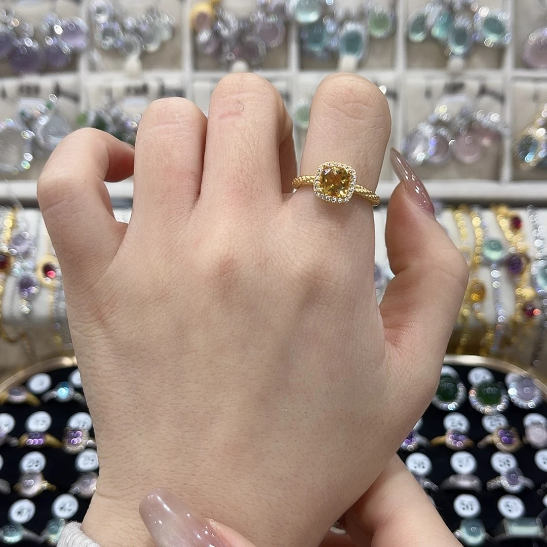 蛇纹石玉银S925镶嵌戒指