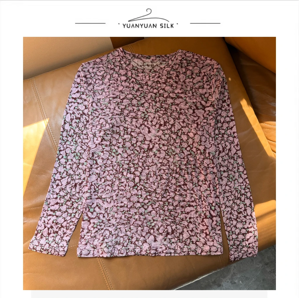 A 100%桑蚕丝/针织双层网眼/冰凉丝滑/透感防晒/长袖上衣w1049-18