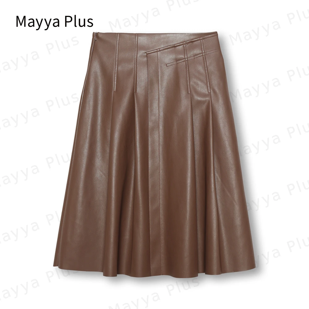 【巴黎左岸】Mayya Plus原创麦芽定制气质显瘦遮肉百搭半裙32346680