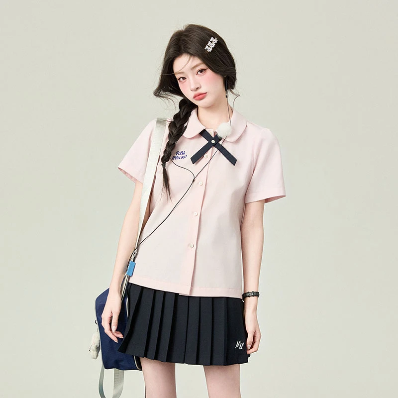 花铃太太泰式校服jk制服刺绣夏季毕业照穿搭短袖