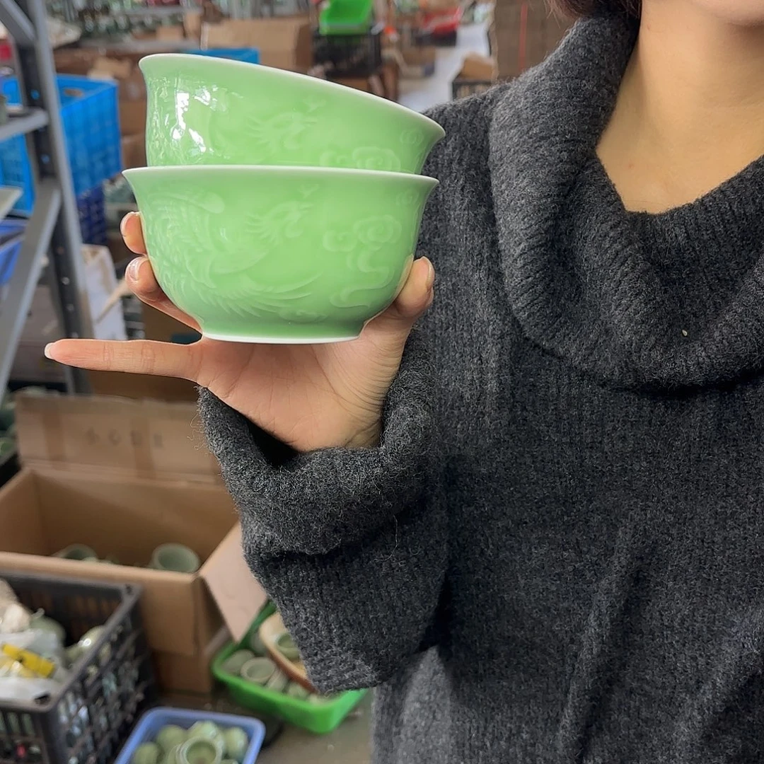 龙泉云间青瓷小米茶器