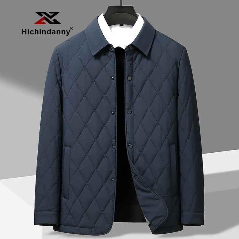 HICHIN翻领运动棉衣男士冬季蚕丝薄款棉袄加厚保暖棉服夹克外套