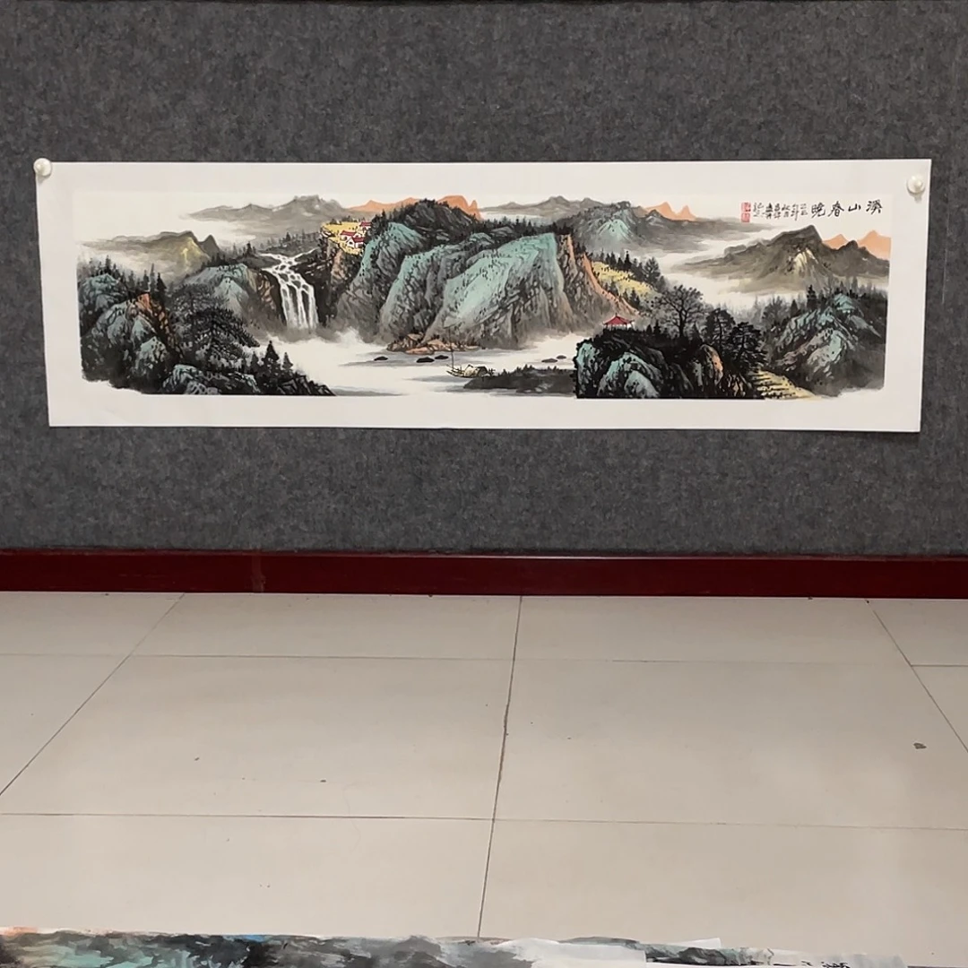 国画四尺对开138.35画芯 捡漏
