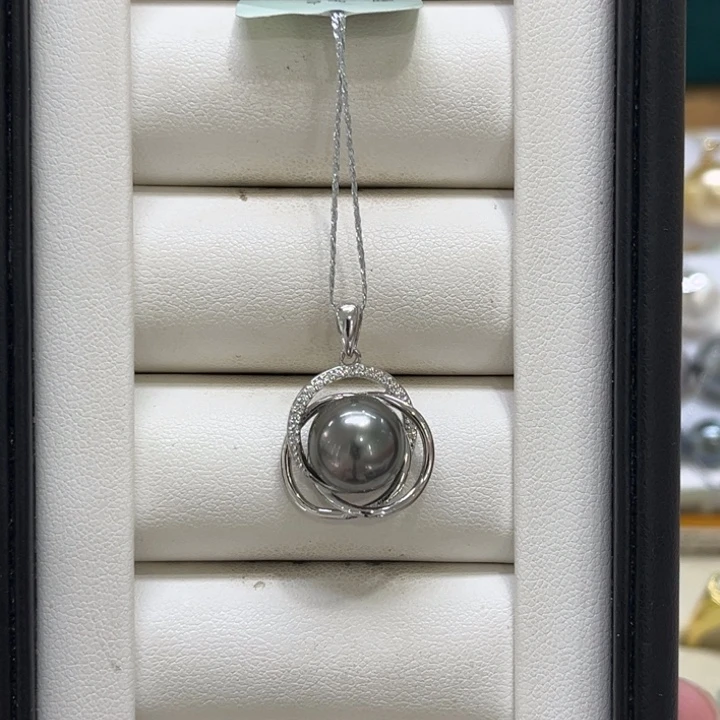 海水珍珠银S925镶嵌颈饰10-11mm 3号