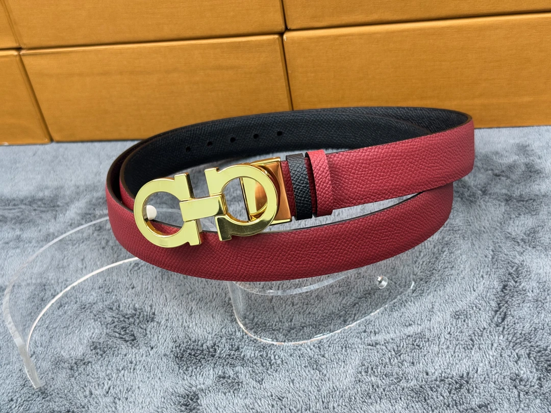 小菲家网红明星同款经典百搭时尚腰带手掌纹双面可带女士真皮皮带