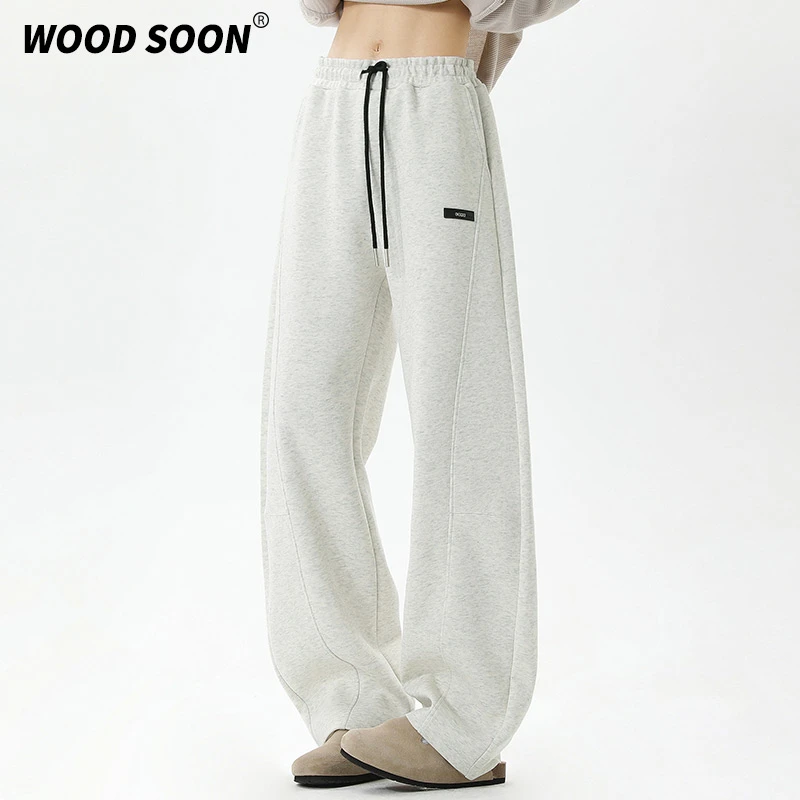 WOODSOON男士休闲卫裤春秋美式高街阔腿裤潮牌垂感宽松弯刀裤