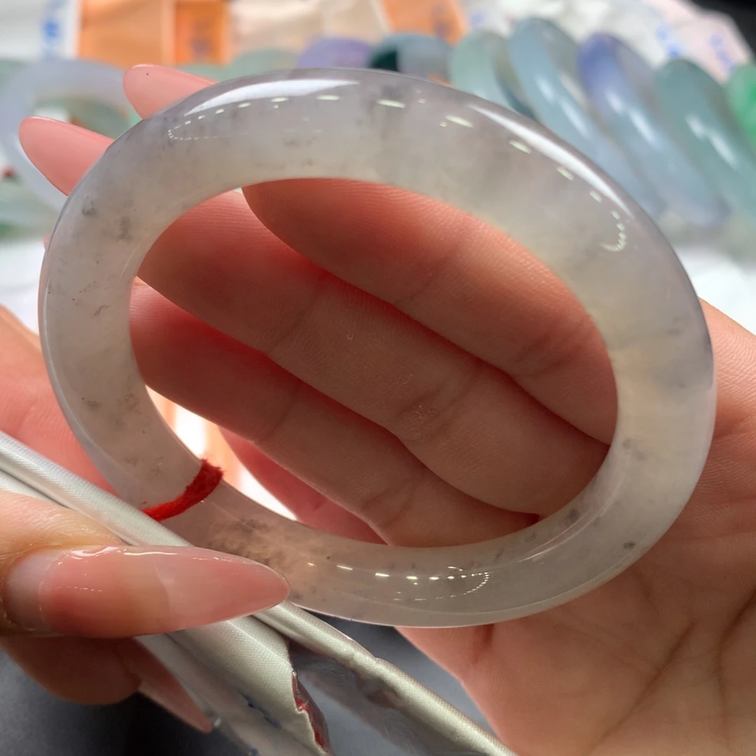 翡翠未镶嵌手镯57圆条