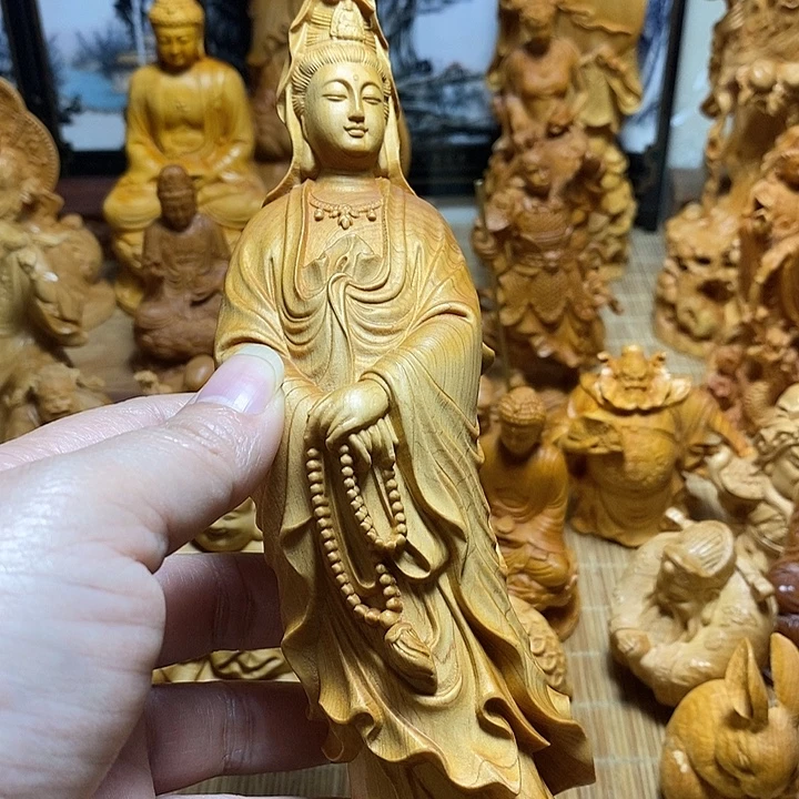 柏木（崖柏）观音摆件