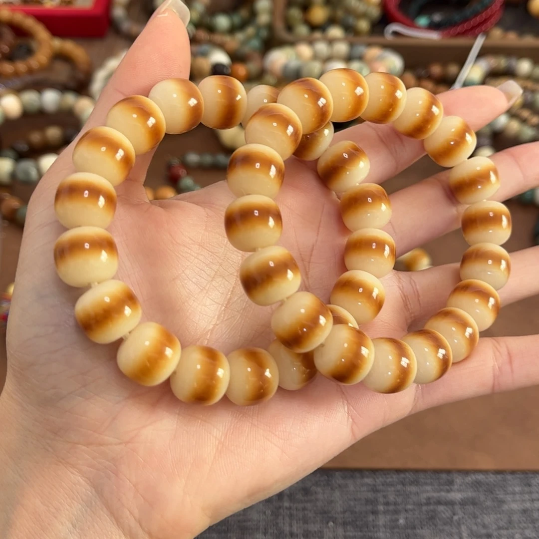 白玉菩提手串虎皮1213单圈