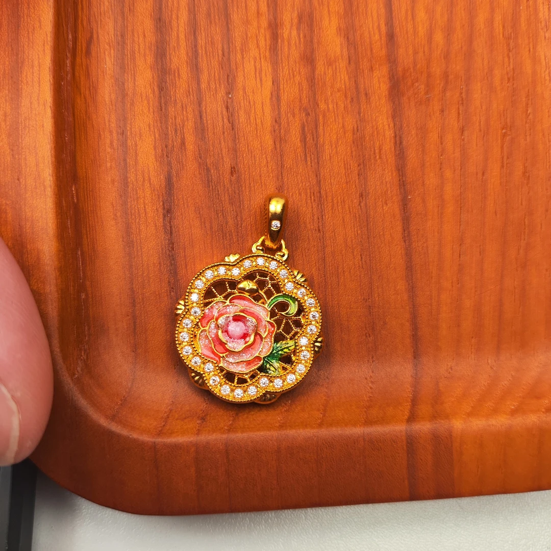 足金999玫瑰花窗