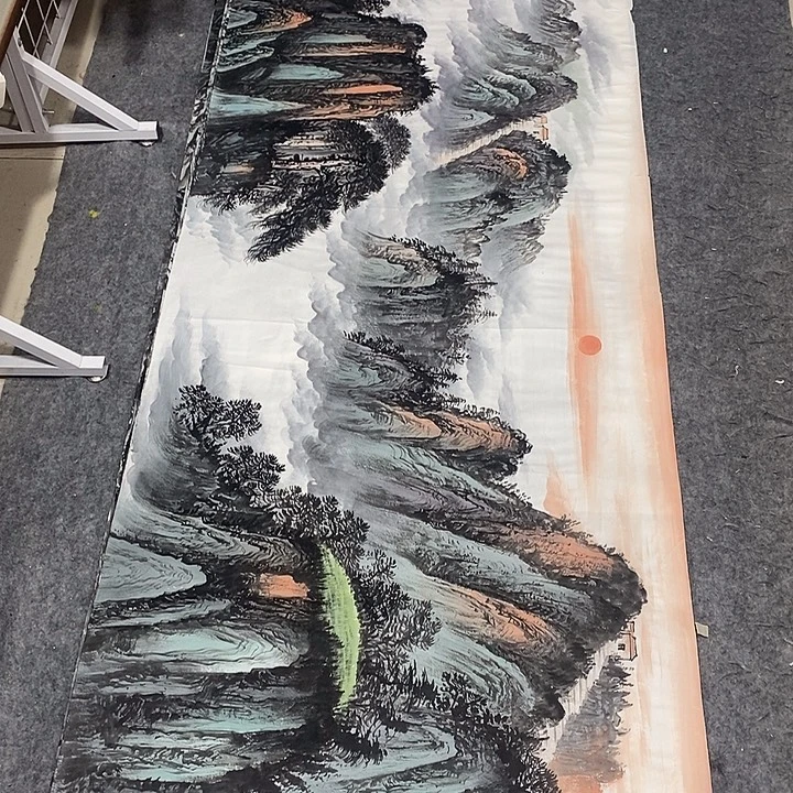 陌***桐国画泰山小六尺作品