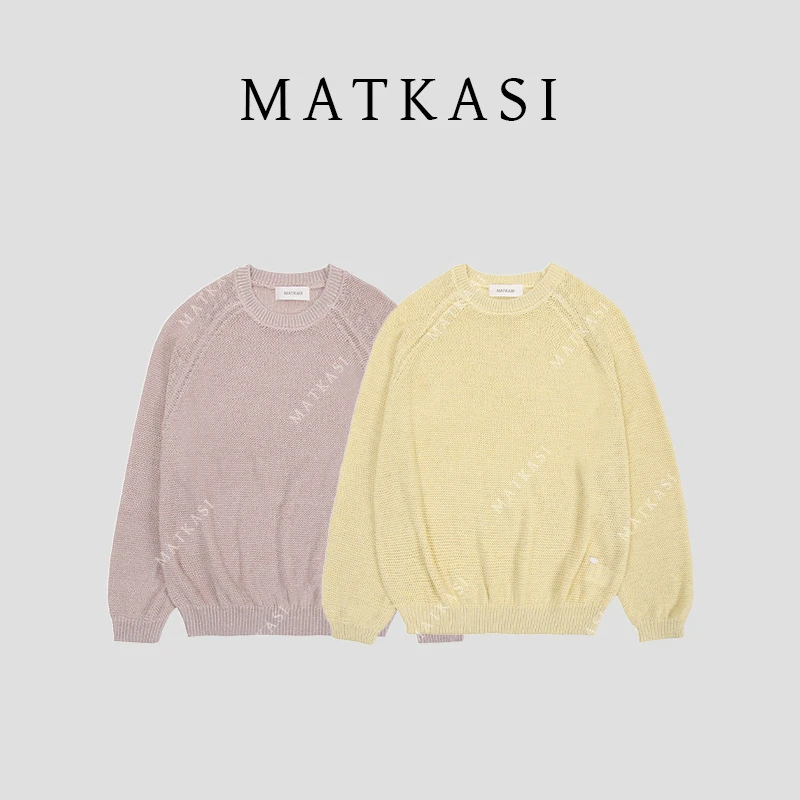 MATKASI 设计潮流舒适感休闲时尚百搭日常穿搭长袖彩纱圆领毛衫