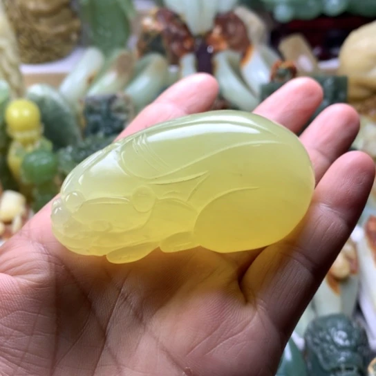 蛇纹石玉未镶嵌岫玉手把件