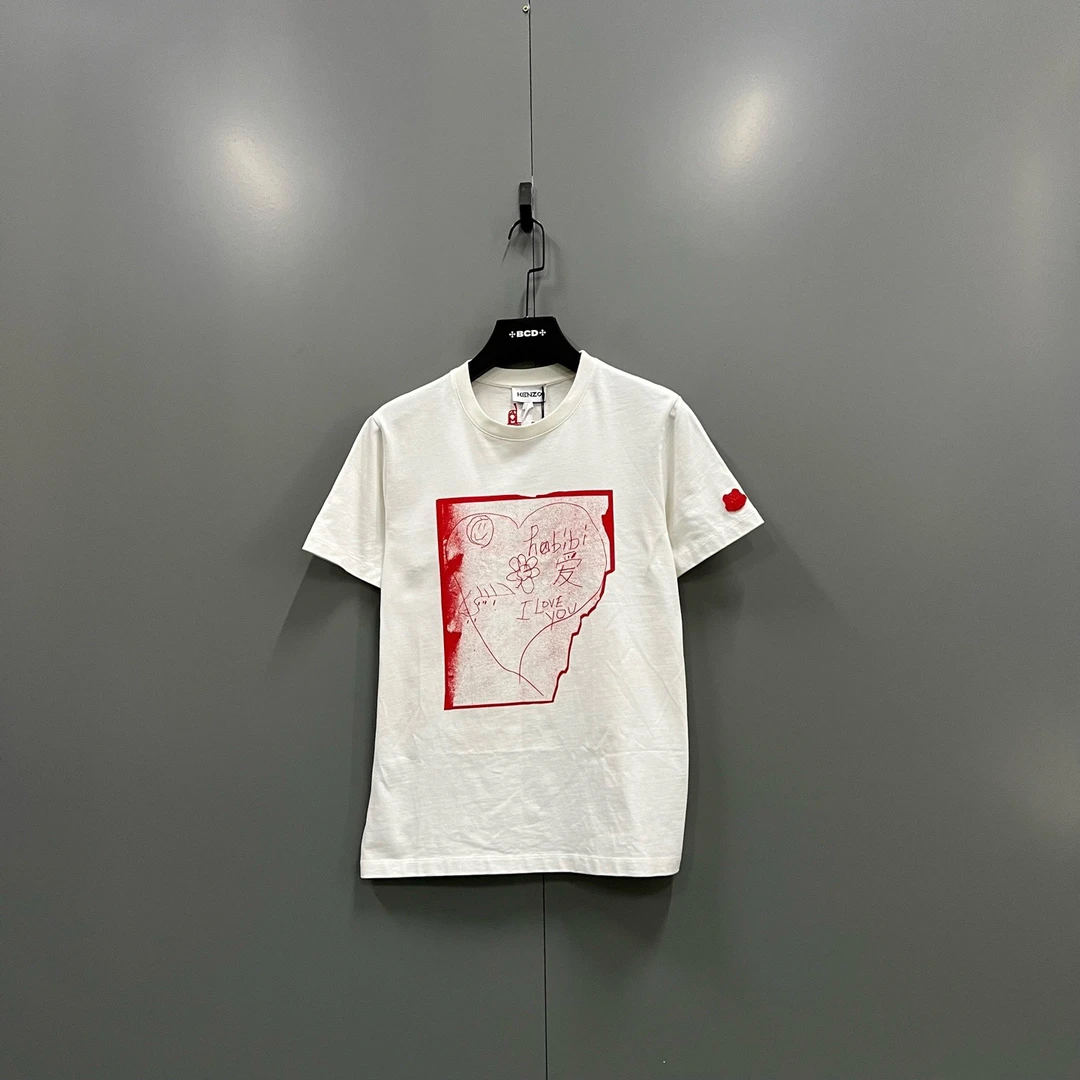 95新 KENZO/肯佐 （ll）爱心字母印花短袖 S码/98新016728