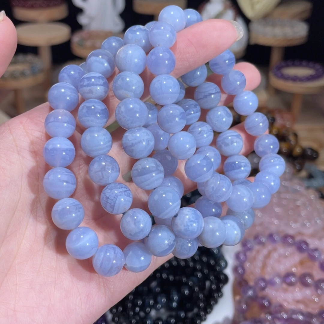 水晶手链未镶嵌蓝纹玛瑙10+