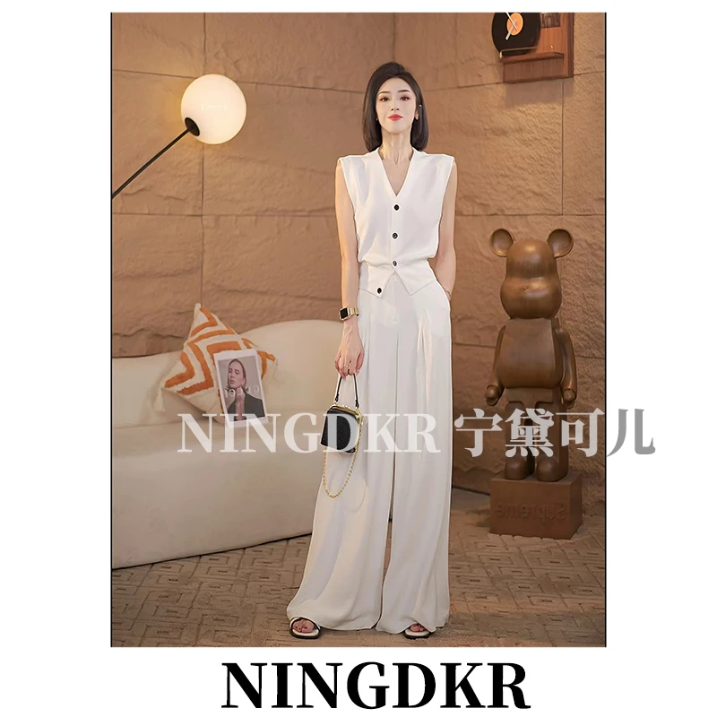 圳A30422显高显瘦遮肉薄款垂感阔腿喇叭长裤女气质百搭休闲拖地裤