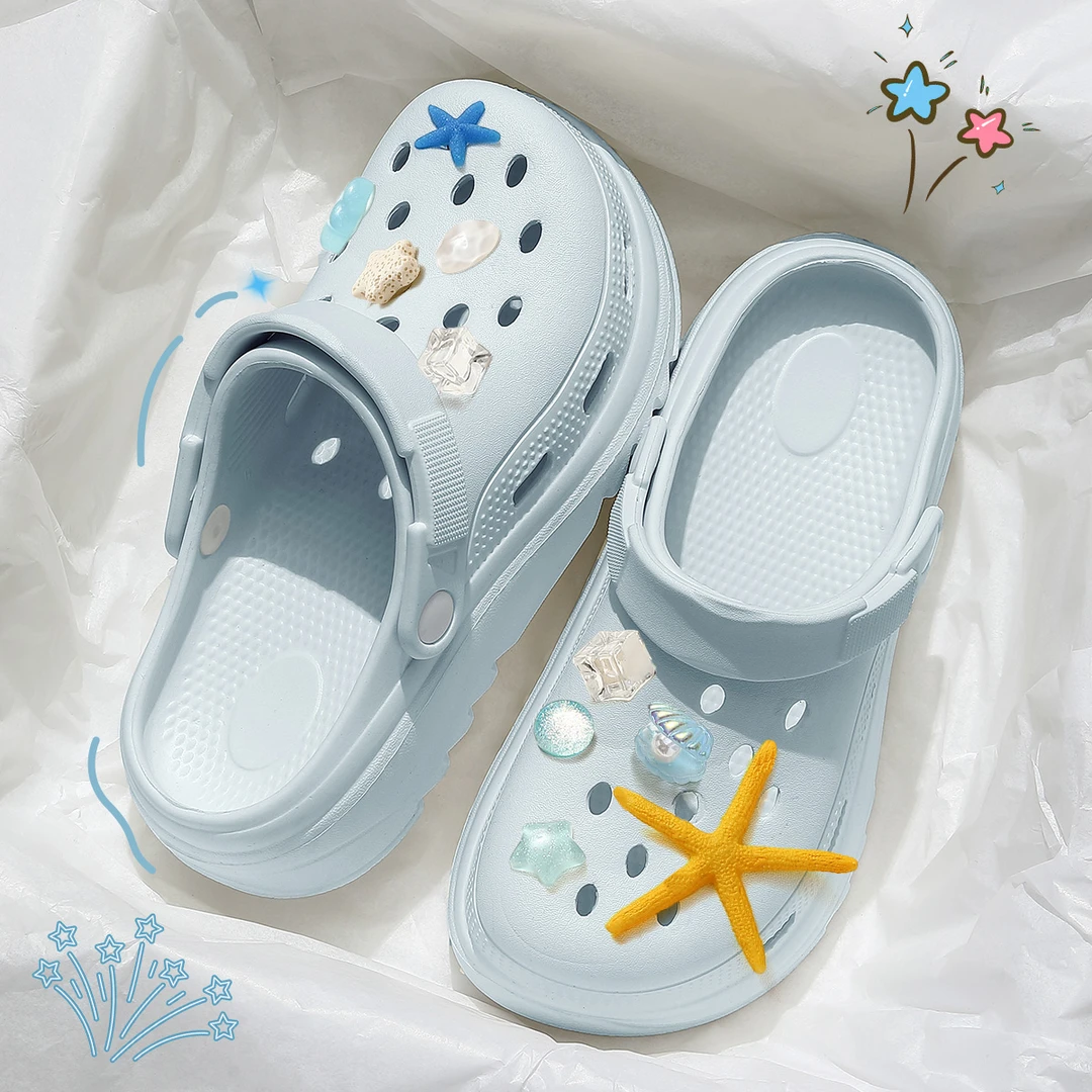 猫力度假海边洞洞鞋女款夏季外穿厚底2025新款沙滩包头防滑凉拖鞋