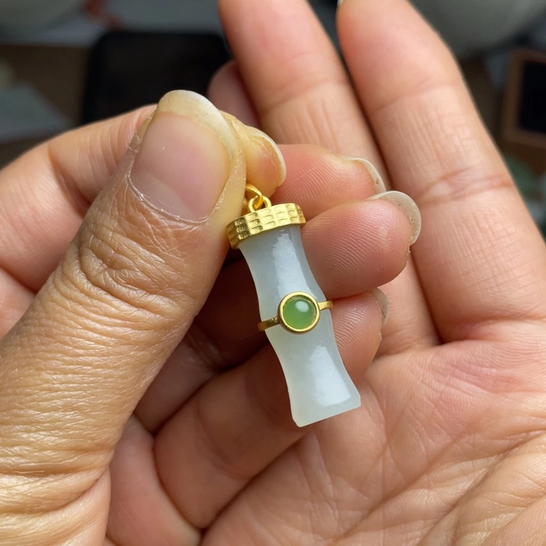 和田玉银S925镶嵌颈饰